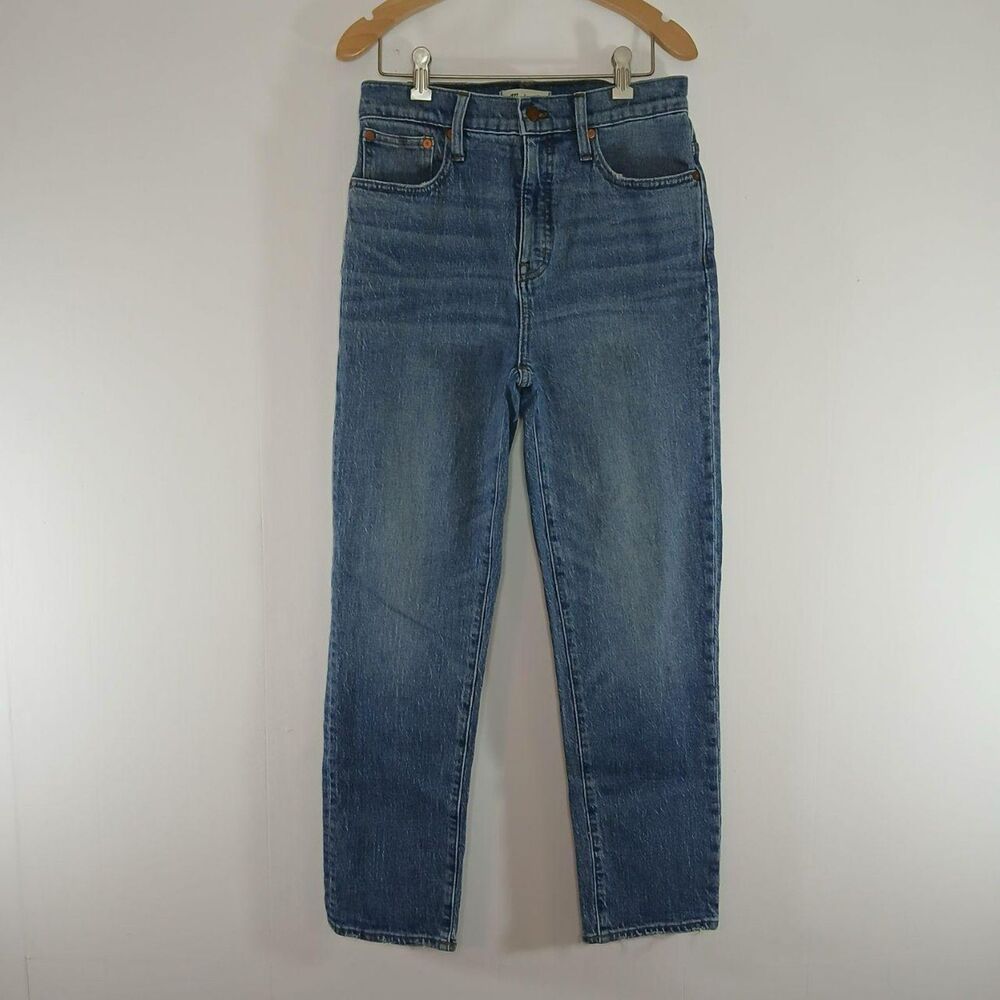 Madewell Tall 26T Classic Straight Jeans Peralta Wash High Rise Grunge Vintage